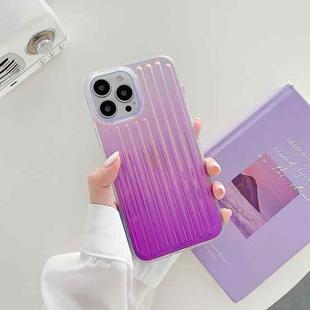 Suitcase Stripe Dual-side Laminating TPU Protective Case For iPhone 13 Pro Max(Purple)