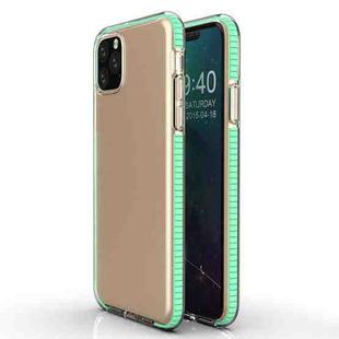 For iPhone 11 Pro TPU Two-color Drop-proof Protective Case(Mint Green)