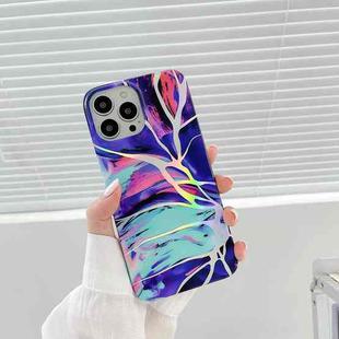 Laser Marble Pattern TPU Protective Case For iPhone 13(Purple Cloud)