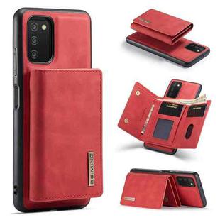 For Samsung Galaxy A03s 166mm DG.MING M1 Series 3-Fold Multi Card Wallet  Back Cover Shockproof Case with Holder Function(Red)