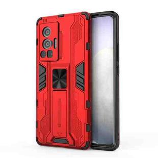 For vivo X70 Pro Supersonic PC + TPU Shock-proof Protective Case with Holder(Red)