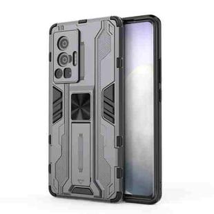 For vivo X70 Pro Supersonic PC + TPU Shock-proof Protective Case with Holder(Grey)