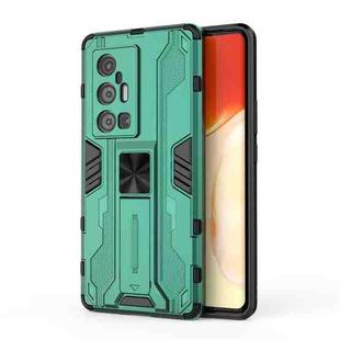 For vivo X70 Pro+ Supersonic PC + TPU Shock-proof Protective Case with Holder(Green)