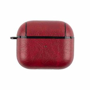 Wireless Earphone Leather Shockproof Protective Case for AirPods 3(Red)