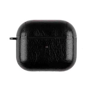 Wireless Earphone Leather Shockproof Protective Case for AirPods 3(Black)
