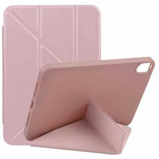 For iPad mini 6 TPU Horizontal Deformation Flip Leather Tablet Case with Holder(Rose Gold)