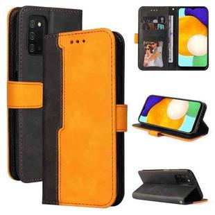 For Samsung Galaxy A03s 166mm Business Stitching-Color Horizontal Flip PU Leather Case with Holder & Card Slots & Photo Frame(Orange)