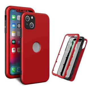 360 Degrees Full Package PC + TPU Combination Case For iPhone 13 mini(Black+Red)