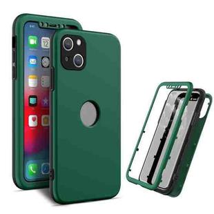 360 Degrees Full Package PC + TPU Combination Case For iPhone 13 mini(Black+Dark Green)