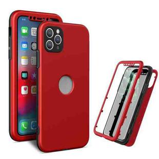 360 Degrees Full Package PC + TPU Combination Case For iPhone 12 / 12 Pro(Black+Red)