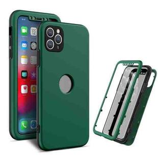 360 Degrees Full Package PC + TPU Combination Case For iPhone 12 / 12 Pro(Black+Dark Green)