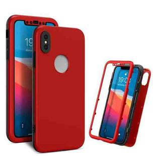 360 Degrees Full Package PC + TPU Combination Case For iPhone XS Max(Black+Red)