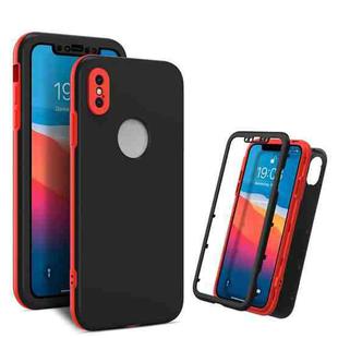 360 Degrees Full Package PC + TPU Combination Case For iPhone XS Max(Red+Black)