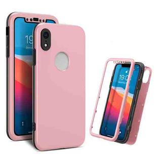 360 Degrees Full Package PC + TPU Combination Case For iPhone XR(Black+Pink)