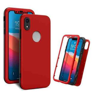 For iPhone XR 360 Degrees Full Package PC + TPU Combination Case(Black+Red)