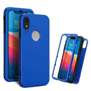 360 Degrees Full Package PC + TPU Combination Case For iPhone XR(Black+Dark Blue)
