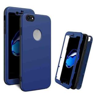 For iPhone 8 / 7 360 Degrees Full Package PC + TPU Combination Case(Black+Royal Blue)