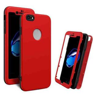 For iPhone 8 / 7 360 Degrees Full Package PC + TPU Combination Case(Black+Red)