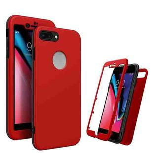 360 Degrees Full Package PC + TPU Combination Case For iPhone 8 Plus & 7 Plus(Black+Red)