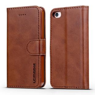 For iPhone 11 For iPhone 5 LC.IMEEKE Calf Texture Horizontal Flip Leather Case, with Holder & Card Slots & Wallet(Brown)