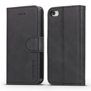For iPhone 11 For iPhone 5 LC.IMEEKE Calf Texture Horizontal Flip Leather Case, with Holder & Card Slots & Wallet(Black)