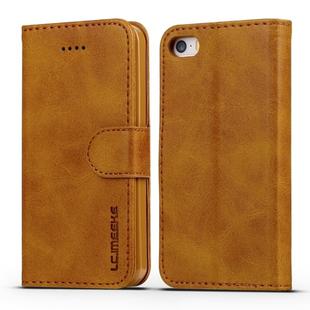 For iPhone 11 For iPhone 5 LC.IMEEKE Calf Texture Horizontal Flip Leather Case, with Holder & Card Slots & Wallet(Yellow)