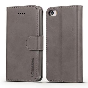For iPhone 11 For iPhone 5 LC.IMEEKE Calf Texture Horizontal Flip Leather Case, with Holder & Card Slots & Wallet(Grey)