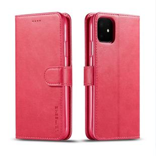 For iPhone 11 LC.IMEEKE Calf Texture Horizontal Flip Leather Case, with Holder & Card Slots & Wallet(Red)