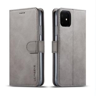For iPhone 11 LC.IMEEKE Calf Texture Horizontal Flip Leather Case, with Holder & Card Slots & Wallet(Grey)
