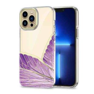 Dual-side Laminating Butterfly Pattern TPU Phone Case For iPhone 13 Pro(Purple)