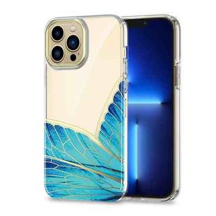 Dual-side Laminating Butterfly Pattern TPU Phone Case For iPhone 12 Pro Max(Blue)