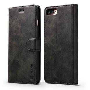 For iPhone SE 2022 / SE 2020 / 8 / 7 LC.IMEEKE Calf Texture Horizontal Flip Leather Case with Holder & Card Slots & Wallet(Black)