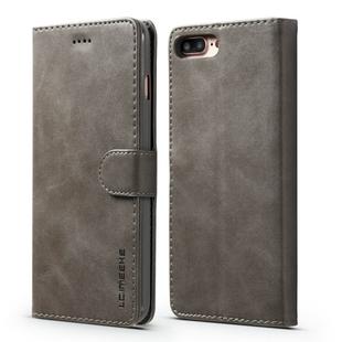 For iPhone SE 2022 / SE 2020 / 8 / 7 LC.IMEEKE Calf Texture Horizontal Flip Leather Case with Holder & Card Slots & Wallet(Grey)