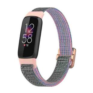 For Fitbit Luxe Adjustable Elastic Nylon Watch Band(Pink Sand)