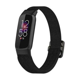 For Fitbit Luxe Adjustable Elastic Nylon Watch Band(Black)