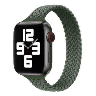 Small Waist Single Loop Nylon Braid Watch Band For Apple Watch Series 8&7 41mm / SE 2&6&SE&5&4 40mm / 3&2&1 38mm, Size:S 135mm(Dark Olive Green)