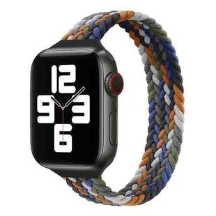 Small Waist Single Loop Nylon Braid Watch Band For Apple Watch Series 8&7 41mm / SE 2&6&SE&5&4 40mm / 3&2&1 38mm, Size:S 135mm(Cowboy Colorful)