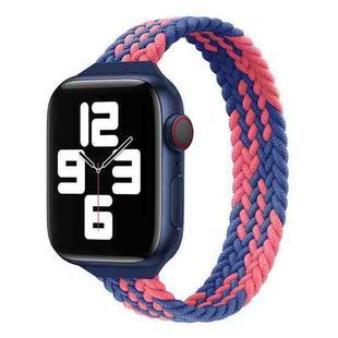 Small Waist Single Loop Nylon Braid Watch Band For Apple Watch Series 8&7 41mm / SE 2&6&SE&5&4 40mm / 3&2&1 38mm, Size:M 145mm(Z Pattern-Blue Pink)