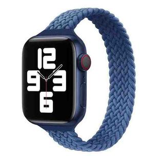 Small Waist Single Loop Nylon Braid Watch Band For Apple Watch Series 8&7 41mm / SE 2&6&SE&5&4 40mm / 3&2&1 38mm, Size:M 145mm(Cold Sea Blue)