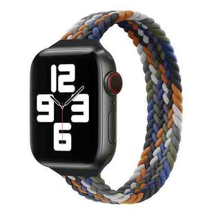 Small Waist Single Loop Nylon Braid Watch Band For Apple Watch Series 9&8&7 41mm / SE 3&SE 2&6&SE&5&4 40mm / 3&2&1 38mm, Size:M 145mm(Cowboy Colorful)