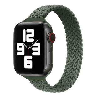 Small Waist Single Loop Nylon Braid Watch Band For Apple Watch Series 8&7 41mm / SE 2&6&SE&5&4 40mm / 3&2&1 38mm, Size:L 155mm(Dark Olive Green)