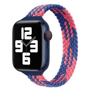 Small Waist Single Loop Nylon Braid Watch Band For Apple Watch Ultra 49mm / Series 8&7 45mm / SE 2&6&SE&5&4 44mm / 3&2&1 42mm, Size:S 145mm(Z Pattern-Blue Pink)