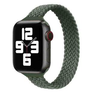 Small Waist Single Loop Nylon Braid Watch Band For Apple Watch Ultra 49mm / Series 8&7 45mm / SE 2&6&SE&5&4 44mm / 3&2&1 42mm, Size:L 165mm(Dark Olive Green)