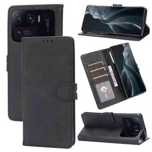 For Xiaomi Mi 11 Ultra Embossed Happy Cat Pattern Horizontal Flip Leather Case with Holder & Card Slots & Wallet(Black)