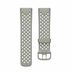 For Fitbit Charge 5 Silicone Hole Watch Band(Rock Grey)