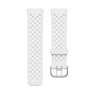 For Fitbit Charge 5 Silicone Hole Watch Band(White)