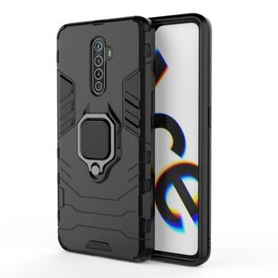 For OPPO Reno Ace Shockproof PC + TPU Protective Case with Magnetic Ring Holder(Black)