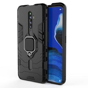 For OPPO Reno2 Z Shockproof PC + TPU Protective Case with Magnetic Ring Holder(Black)