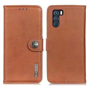 For OPPO K9 Pro KHAZNEH Cowhide Texture Horizontal Flip Leather Case with Holder & Card Slots & Wallet(Brown)