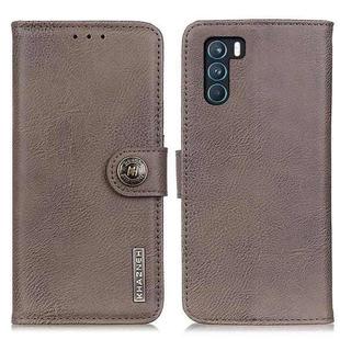 For OPPO K9 Pro KHAZNEH Cowhide Texture Horizontal Flip Leather Case with Holder & Card Slots & Wallet(Khaki)